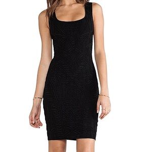 RVN Aztec Jacquard Black Bodycon Dress